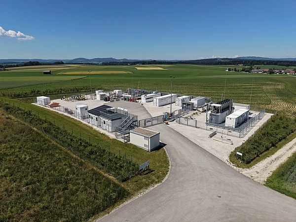 Flugaufnahme vom Wasserstoffspeicher "Underground Sun Storage"