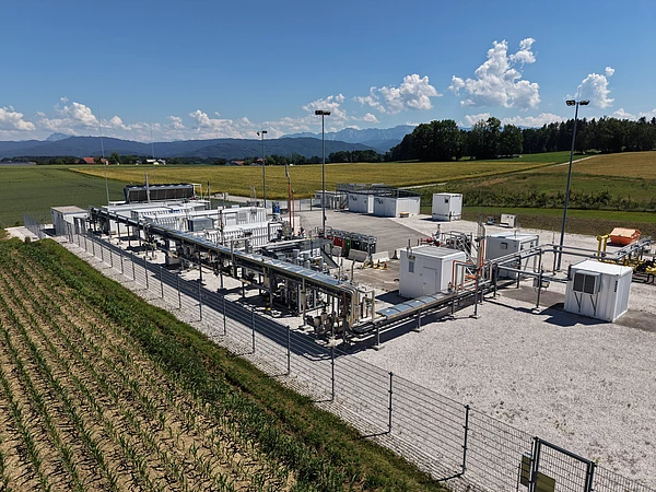 Flugaufnahme vom Wasserstoffspeicher "Underground Sun Storage"